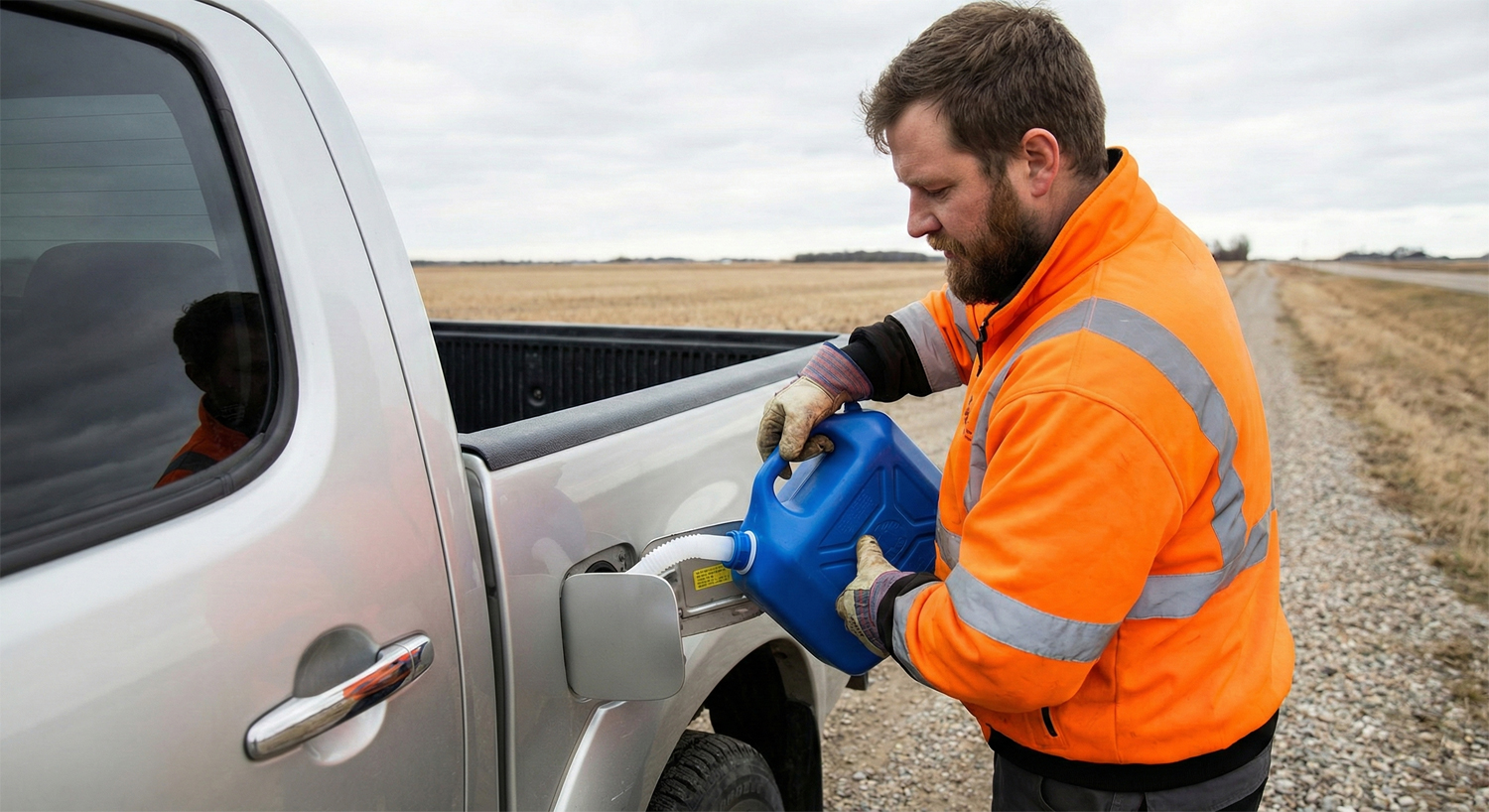real-person-fixing-pickup-van