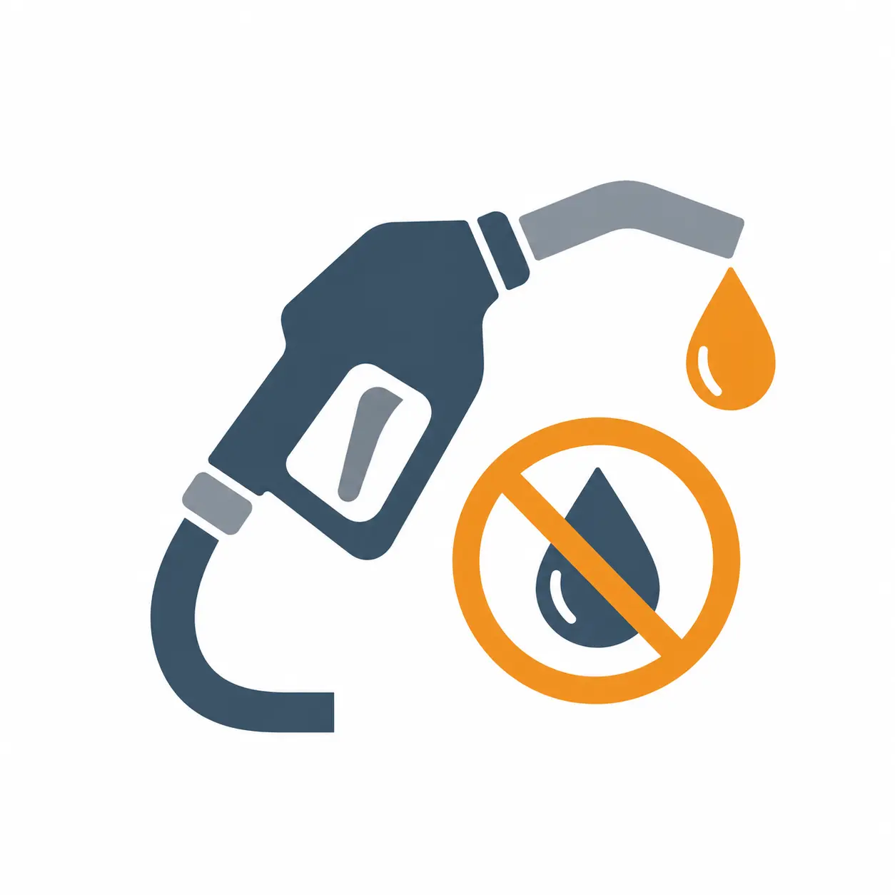 Icon warning against adding water or wrong fuel to your vehicle