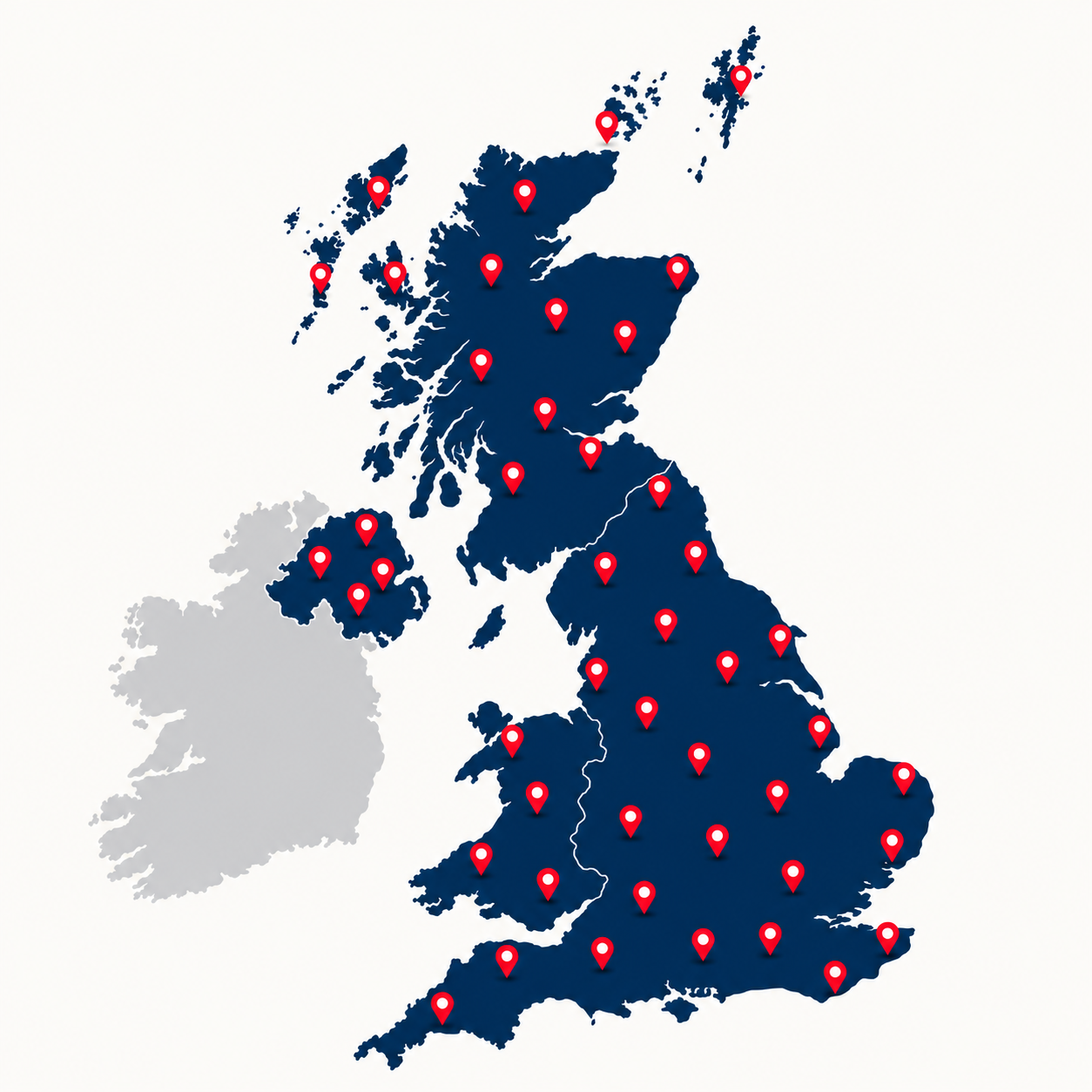 Map of the UK highlighting Fuel Doctor UK's nationwide fleet service coverage