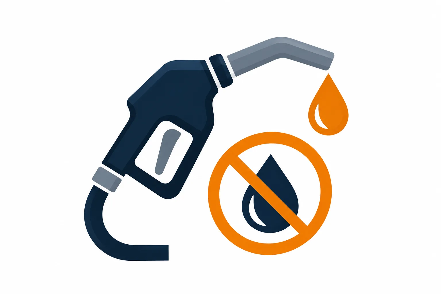 Icon warning against water or wrong fuel entering your fuel tank